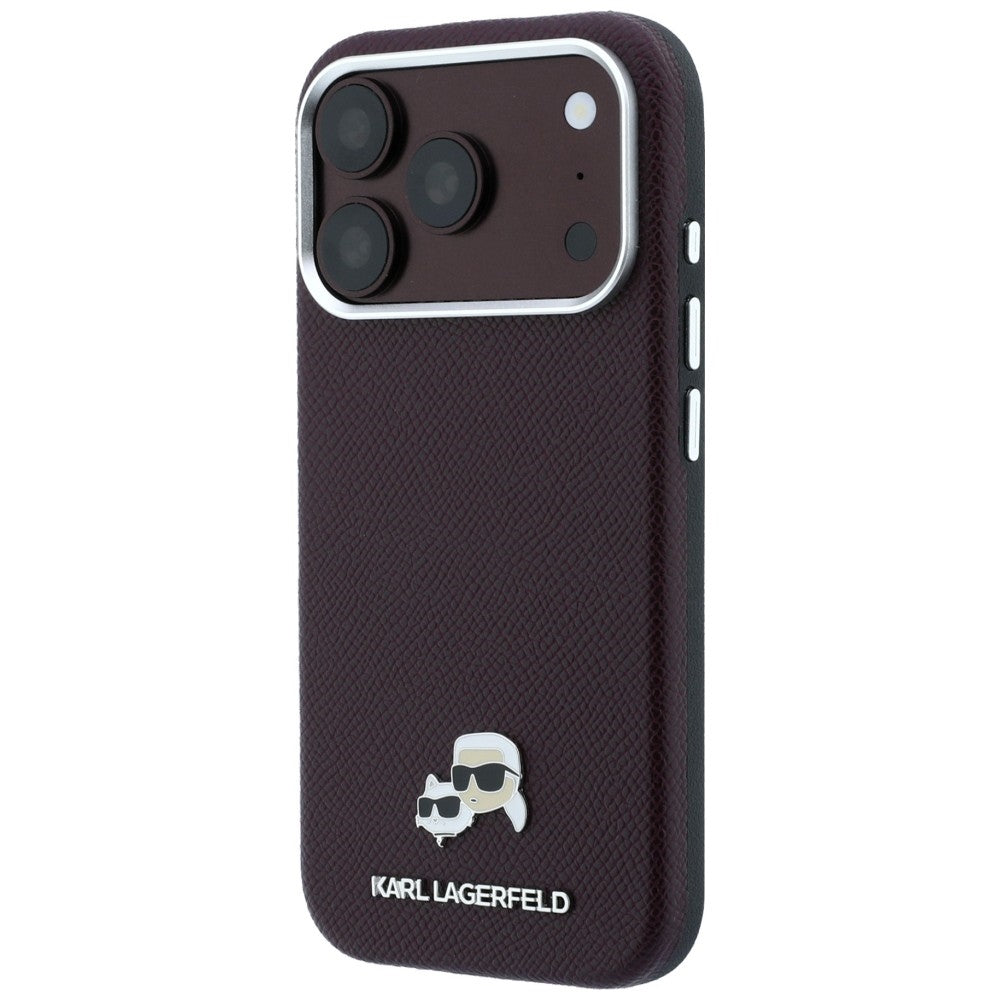 Karl Lagerfeld iPhone 17 Pro Max/iPhone 18 Pro Max Kuori Grained Choupette Viininpunainen