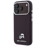 Karl Lagerfeld iPhone 17 Pro Max/iPhone 18 Pro Max Kuori Grained Choupette Viininpunainen