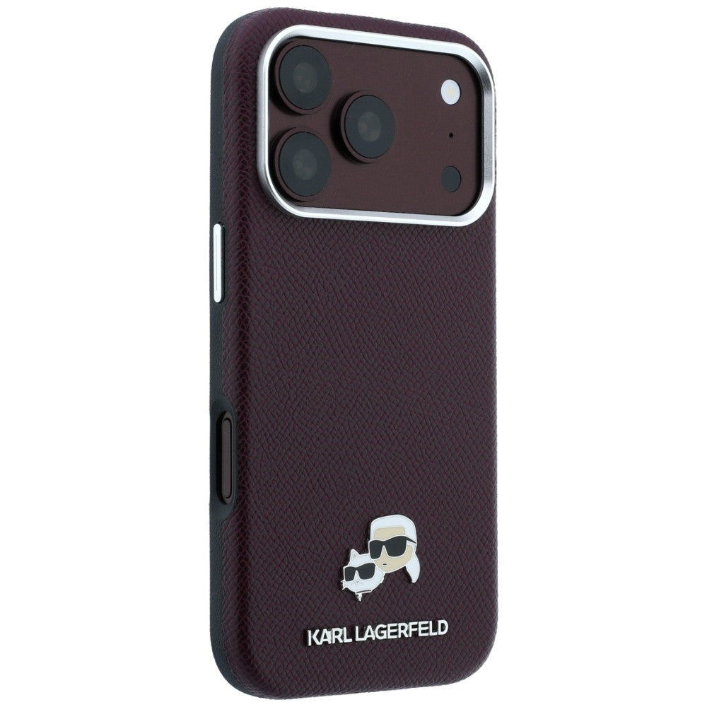 Karl Lagerfeld iPhone 17 Pro Max/iPhone 18 Pro Max Kuori Grained Choupette Viininpunainen