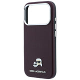 Karl Lagerfeld iPhone 17 Pro Max/iPhone 18 Pro Max Kuori Grained Choupette Viininpunainen