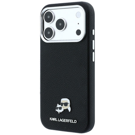 Karl Lagerfeld iPhone 17 Pro/iPhone 18 Pro Kuori Grained Heads Musta