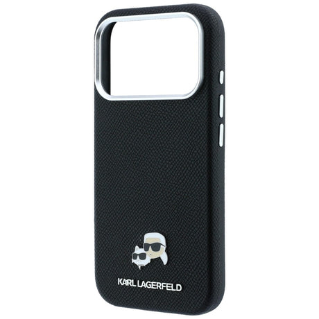 Karl Lagerfeld iPhone 17 Pro/iPhone 18 Pro Kuori Grained Heads Musta