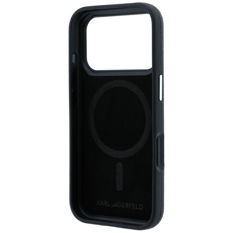 Karl Lagerfeld iPhone 17 Pro/iPhone 18 Pro Kuori Grained Heads Musta