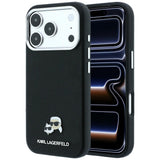 Karl Lagerfeld iPhone 17 Pro Max/iPhone 18 Pro Max Kuori Grained Heads Musta
