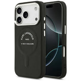 Karl Lagerfeld iPhone 17 Pro Max/iPhone 18 Pro Max Kuori Embossed Ring RSG -logo Musta