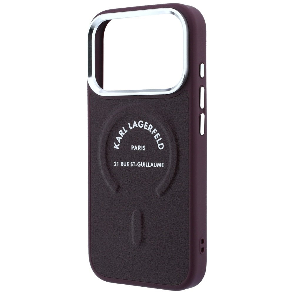 Karl Lagerfeld iPhone 17 Pro/iPhone 18 Pro Kuori Embossed Ring RSG -logo Burgundi