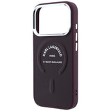 Karl Lagerfeld iPhone 17 Pro Max/iPhone 18 Pro Max Kuori kohokuvioidulla RSG-logolla, viininpunainen