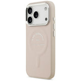 Karl Lagerfeld iPhone 17 Pro/iPhone 18 Pro Kuori Kohokuvioitu Rengas RSG-logo Vaaleanpunainen