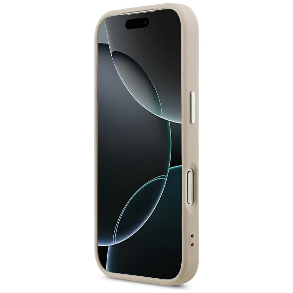 Karl Lagerfeld iPhone 17 Pro/iPhone 18 Pro Kuori Kohokuvioitu Rengas RSG-logo Vaaleanpunainen
