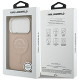 Karl Lagerfeld iPhone 17 Pro/iPhone 18 Pro Kuori Kohokuvioitu Rengas RSG-logo Vaaleanpunainen