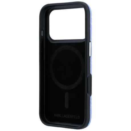 Karl Lagerfeld iPhone 17 Pro/iPhone 18 Pro Kuori Grained Allover -logo Sininen