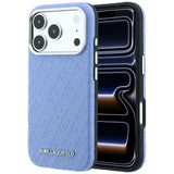 Karl Lagerfeld iPhone 17 Pro Max/iPhone 18 Pro Max Kuori Grained Allover Logo Sininen
