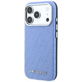 Karl Lagerfeld iPhone 17 Pro Max/iPhone 18 Pro Max Kuori Grained Allover Logo Sininen