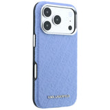 Karl Lagerfeld iPhone 17 Pro Max/iPhone 18 Pro Max Kuori Grained Allover Logo Sininen