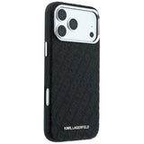 Karl Lagerfeld iPhone 17 Pro/iPhone 18 Pro Kuori Grained Allover Logo Musta