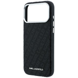 Karl Lagerfeld iPhone 17 Pro/iPhone 18 Pro Kuori Grained Allover Logo Musta