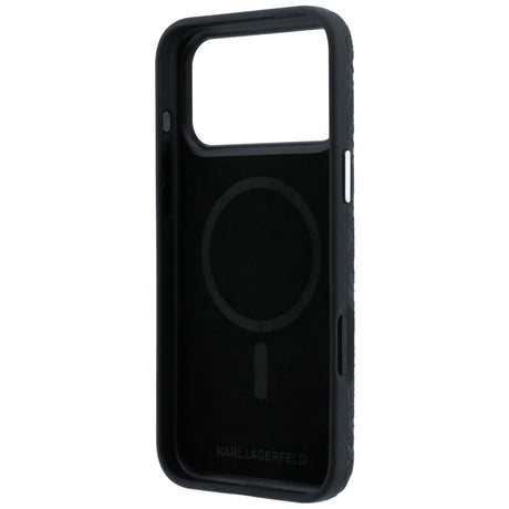 Karl Lagerfeld iPhone 17 Pro/iPhone 18 Pro Kuori Grained Allover Logo Musta