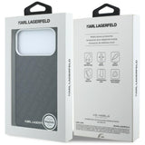 Karl Lagerfeld iPhone 17 Pro/iPhone 18 Pro Kuori Grained Allover Logo Musta
