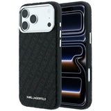 Karl Lagerfeld iPhone 17 Pro Max/iPhone 18 Pro Max Kuori Grained Allover Logo Musta