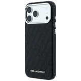 Karl Lagerfeld iPhone 17 Pro Max/iPhone 18 Pro Max Kuori Grained Allover Logo Musta