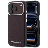 Karl Lagerfeld iPhone 17 Pro/iPhone 18 Pro Kuori Grained Allover Logo Burgundy