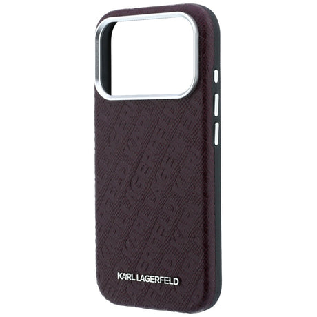 Karl Lagerfeld iPhone 17 Pro/iPhone 18 Pro Kuori Grained Allover Logo Burgundy