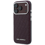 Karl Lagerfeld iPhone 17 Pro Max/iPhone 18 Pro Max Kuori Grained Allover Logo Burgundy