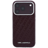 Karl Lagerfeld iPhone 17 Pro Max/iPhone 18 Pro Max Kuori Grained Allover Logo Burgundy