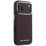 Karl Lagerfeld iPhone 17 Pro Max/iPhone 18 Pro Max Kuori Grained Allover Logo Burgundy