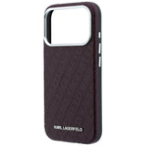 Karl Lagerfeld iPhone 17 Pro Max/iPhone 18 Pro Max Kuori Grained Allover Logo Burgundy