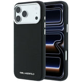 Karl Lagerfeld iPhone 17 Pro/iPhone 18 Pro Kuori Grained Elongated Logo Musta