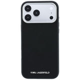 Karl Lagerfeld iPhone 17 Pro/iPhone 18 Pro Kuori Grained Elongated Logo Musta