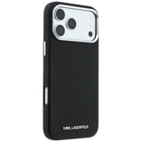 Karl Lagerfeld iPhone 17 Pro/iPhone 18 Pro Kuori Grained Elongated Logo Musta