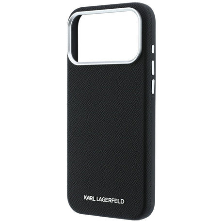 Karl Lagerfeld iPhone 17 Pro/iPhone 18 Pro Kuori Grained Elongated Logo Musta