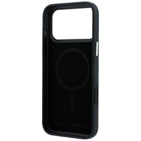 Karl Lagerfeld iPhone 17 Pro/iPhone 18 Pro Kuori Grained Elongated Logo Musta
