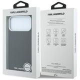 Karl Lagerfeld iPhone 17 Pro/iPhone 18 Pro Kuori Grained Elongated Logo Musta