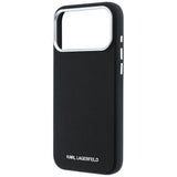 Karl Lagerfeld iPhone 17 Pro Max/iPhone 18 Pro Max Kuori Grained Elongated Logo Musta