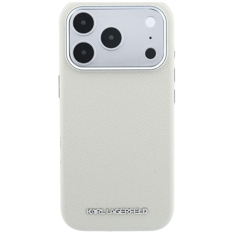 Karl Lagerfeld iPhone 17 Pro/iPhone 18 Pro Kuori Grained Logo Beige