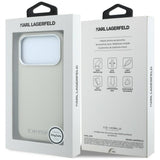 Karl Lagerfeld iPhone 17 Pro/iPhone 18 Pro Kuori Grained Logo Beige