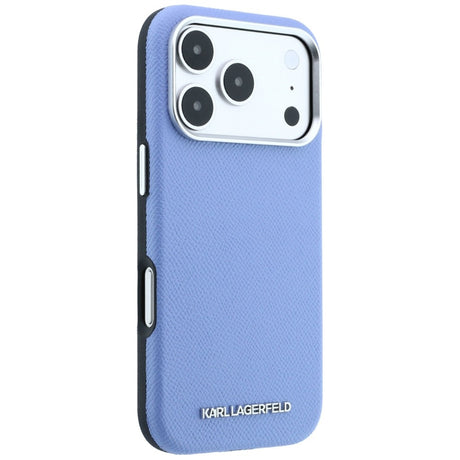 Karl Lagerfeld iPhone 17 Pro/iPhone 18 Pro Kuori Grained Elongated Logo Sininen