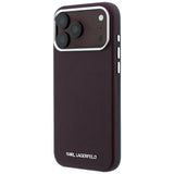 Karl Lagerfeld iPhone 17 Pro Max/iPhone 18 Pro Max Kuori Grained Elongated Logo Burgundy