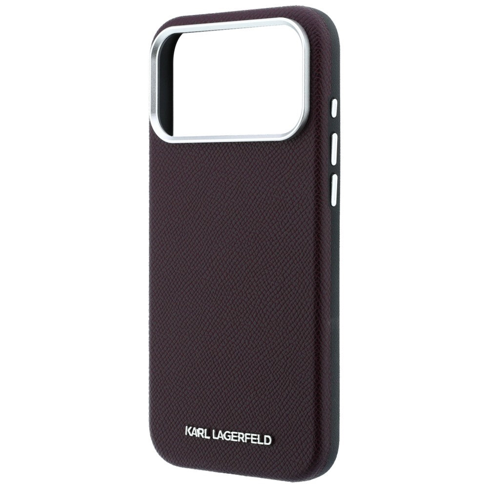 Karl Lagerfeld iPhone 17 Pro Max/iPhone 18 Pro Max Kuori Grained Elongated Logo Burgundy