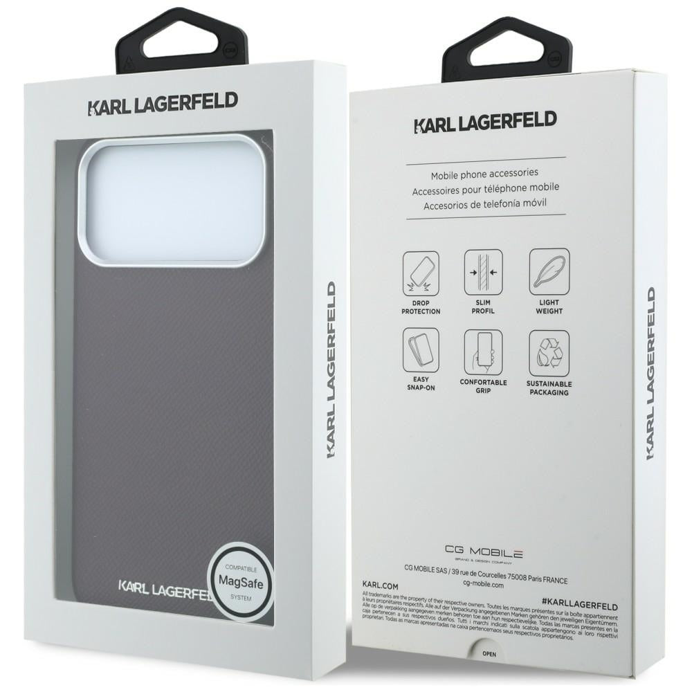 Karl Lagerfeld iPhone 17 Pro Max/iPhone 18 Pro Max Kuori Grained Elongated Logo Burgundy