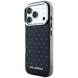 Karl Lagerfeld iPhone 17 Pro/iPhone 18 Pro Kuori Rhinestones Electroplated Logo Musta