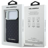 Karl Lagerfeld iPhone 17 Pro/iPhone 18 Pro Kuori Rhinestones Electroplated Logo Musta