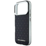 Karl Lagerfeld iPhone 17 Pro Max/iPhone 18 Pro Max Kuori strasseilla, galvanoitu logo, Musta