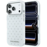 Karl Lagerfeld iPhone 17 Pro Max/iPhone 18 Pro Max Kuori strasseilla, galvanisoitu logo Valkoinen