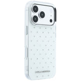 Karl Lagerfeld iPhone 17 Pro Max/iPhone 18 Pro Max Kuori strasseilla, galvanisoitu logo Valkoinen