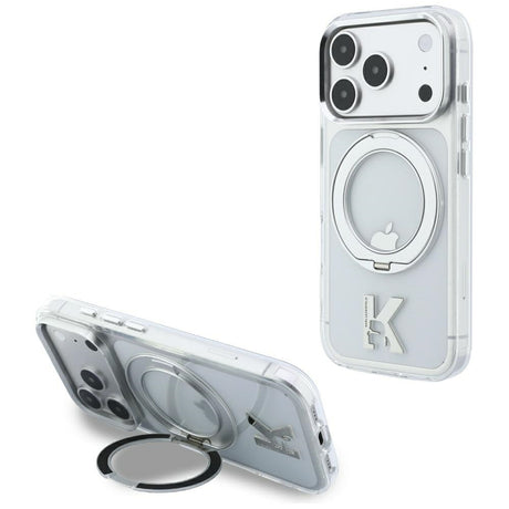Karl Lagerfeld iPhone 17 Pro/iPhone 18 Pro Kuori Ring Stand Kameo Kirkas