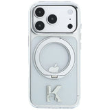 Karl Lagerfeld iPhone 17 Pro/iPhone 18 Pro Kuori Ring Stand Kameo Kirkas